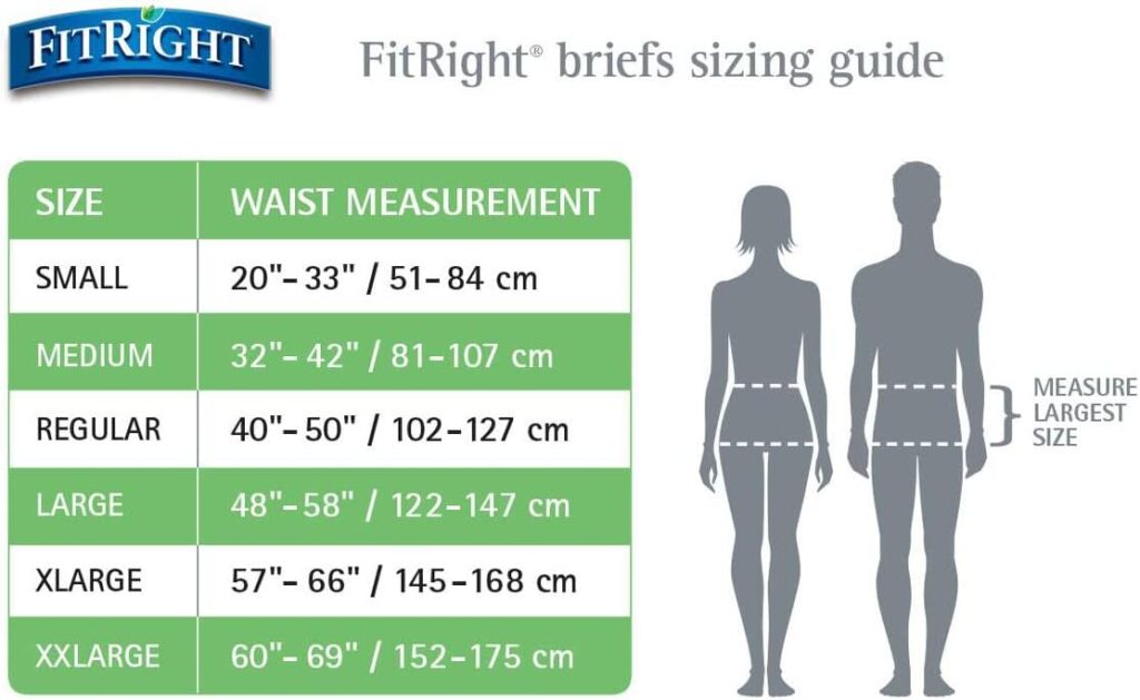 FitRight OptiFit Extra Adult Briefs, Incontinence Diapers with Tabs, Moderate Absorbency, XL, 56 to 64, Pack of 20